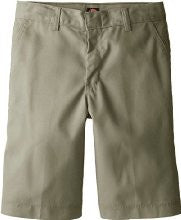 Boys Flat Front Performance Khaki Shorts